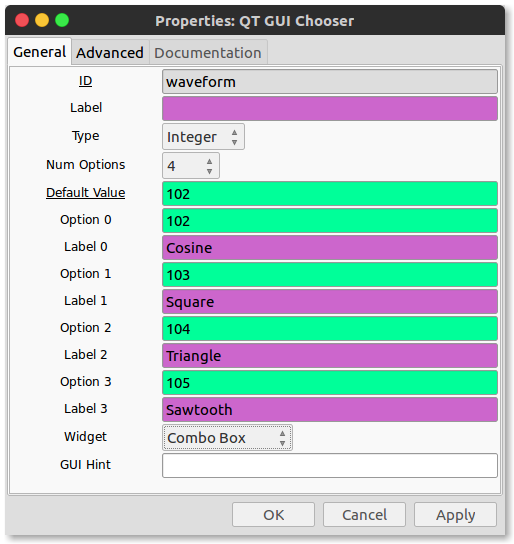 Waveform chooser